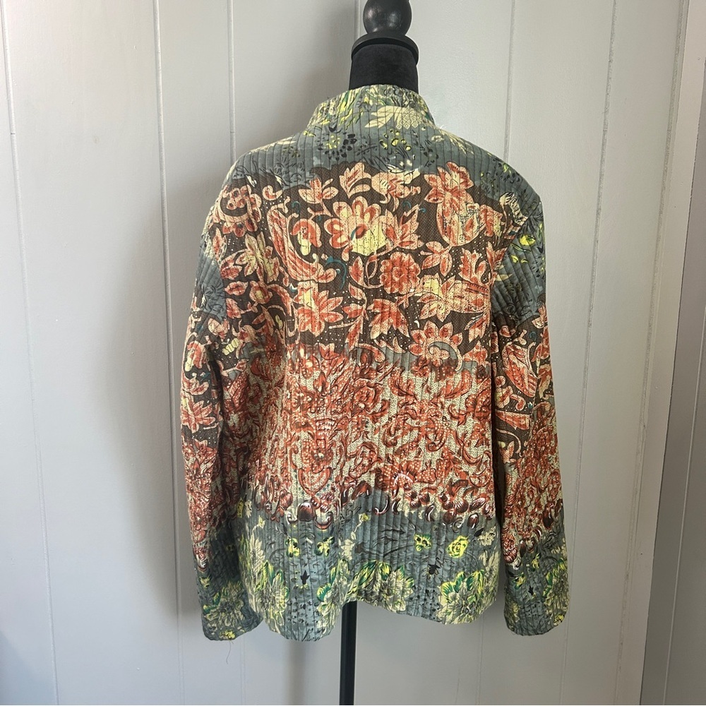 Phases Floral Quilted Lady Jacket 100% Cotton CottageCore Size XL - Picture 10 of 12
